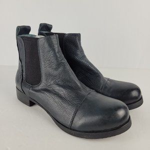 Anthropologie Coupleof Movie Dark Blue  Leather Chelsea Boots